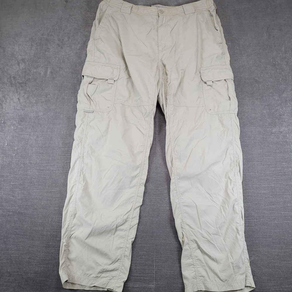 Columbia Titanium Cargo Pants Mens Large Beige Packable Nylon Hiking